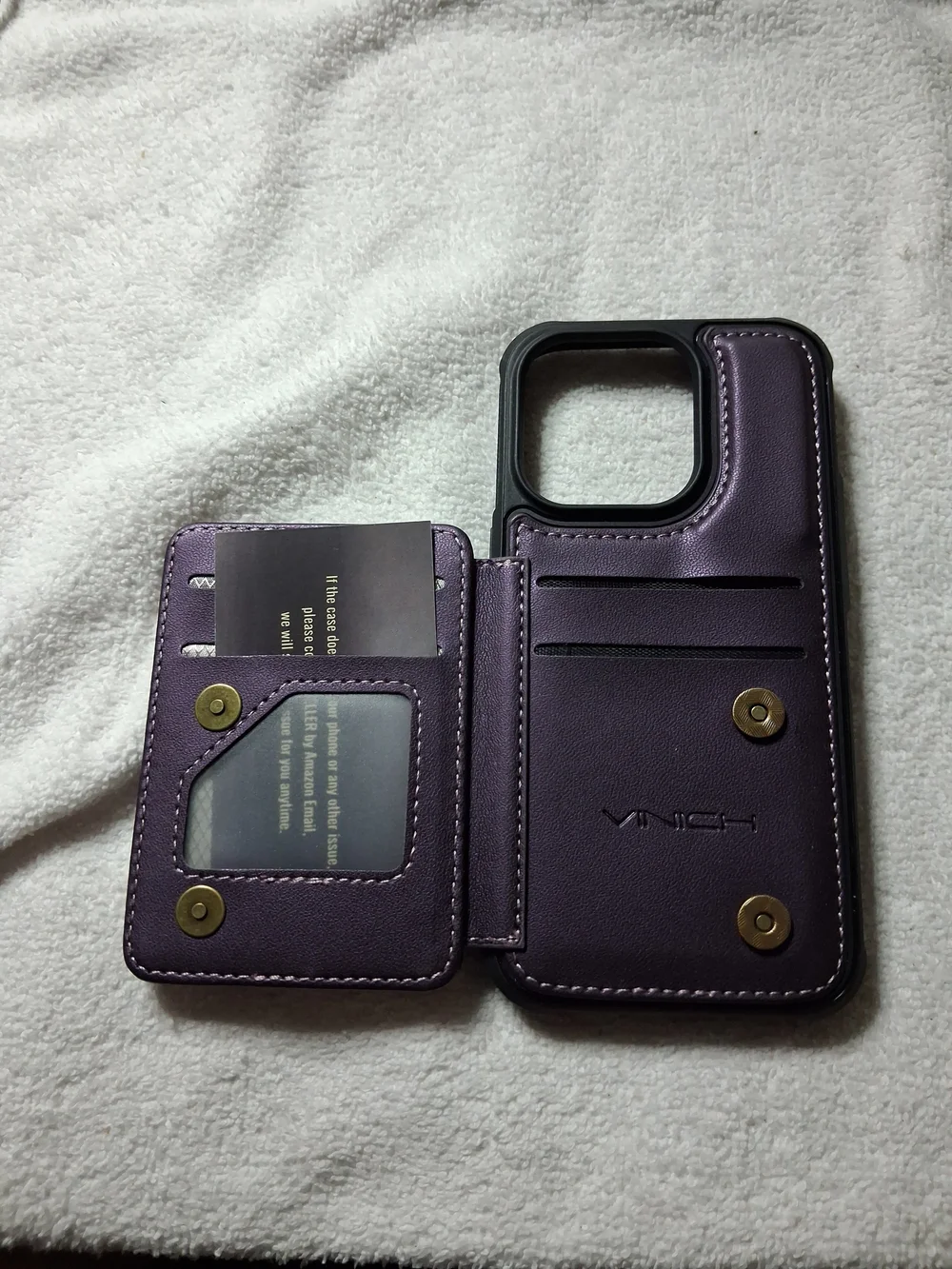 Vinich Wallet Case for Apple iPhone 14 Pro Purple Detachable Card Holder